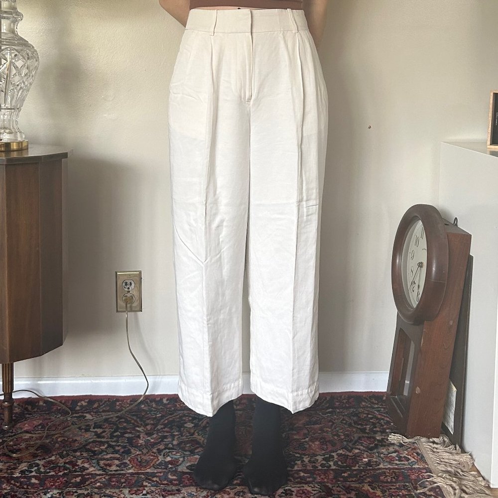 Ann Taylor LOFT Ivory Linen Pants